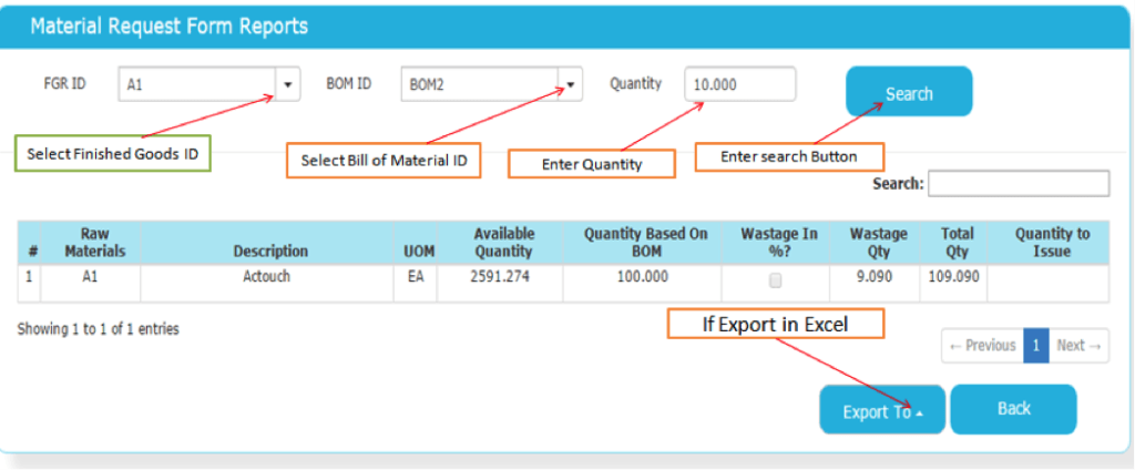 Materials Request Form