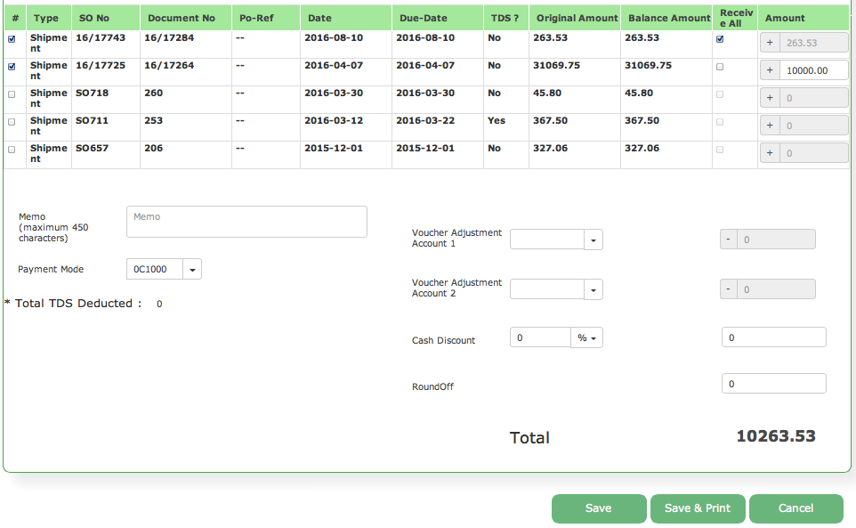 Receivable Details