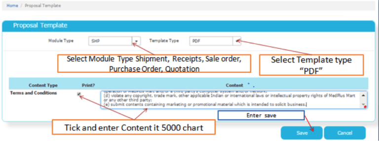 How to create Terms and Conditions for an Invoice or Quotations?