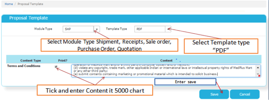 terms and conditions settings