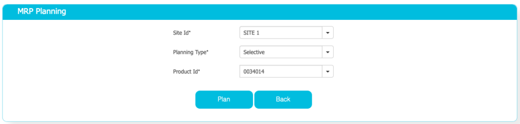 Run Selective MRP process