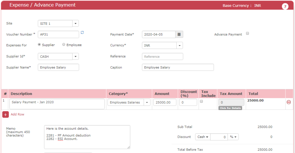 Employees PF and ESI Payments