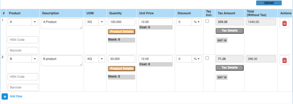 Direct Invoice Inventory