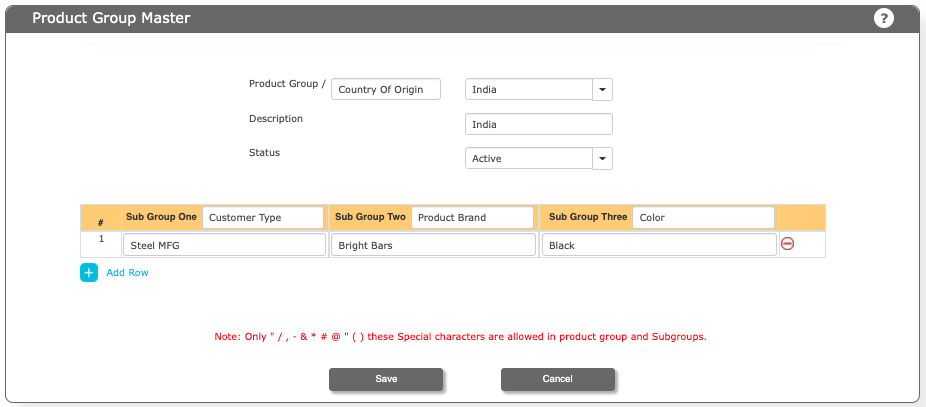 Product Groups