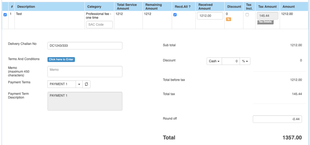 Convert Service Invoice