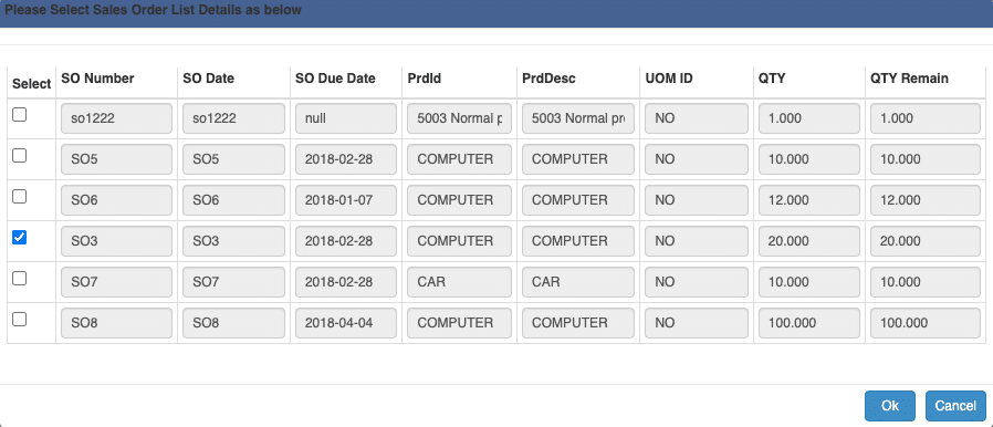 Customer Inward DC - MAP to Sales Order