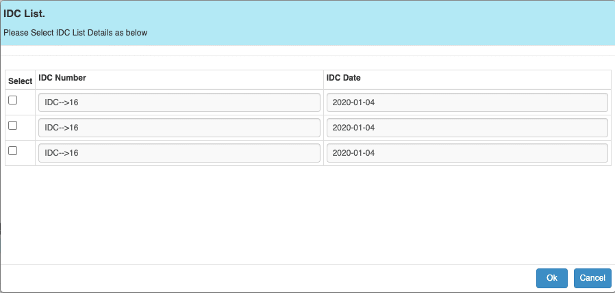 Outward DC - Selecting Inward DC