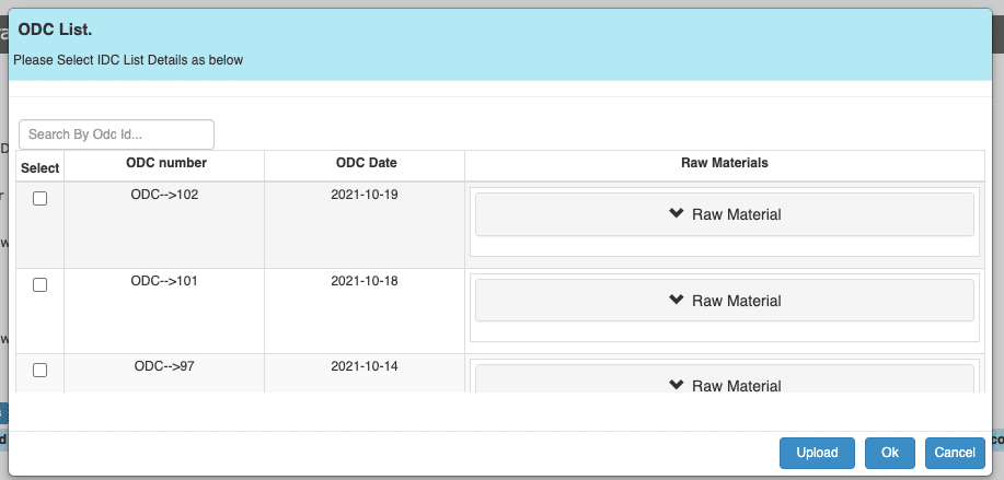 IDC picking of ODC Data