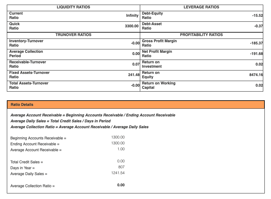 Business Financial Ratio